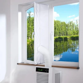 5M (196") Mobile Air Conditioner Window Seal for Casement Windows, Window Vent Kit, Easy Installation, Fit for Portable Air Conditioner, Dryer(White)