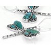 Turquoise Rhodium Over Silver Dragonfly Earrings
