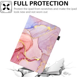 Phondazvi Universal 10 10.1 Inch Tablet Case,360 Degree Rotatable Kickstand Multiple Viewing 9.5"-10.5" Inch Tablet Case Protective Cover for 9.6" 9.7" 10" 10.1" Touchscreen Tablet,Golden Marble