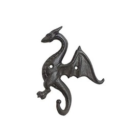 ADDEN 1Pcs Decorative Rustic Cast Iron Wall Hook Hanger Dragon Shelf Bracket Heavy Duty