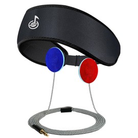 MMUSS Wired Adjustable Sleep Headphones Ear Warmers Stereo with Headband Ear Muffs Ultra Thin Speakers.Perfect for Side Sleeper,Sports,Travel,Meditation (Black)