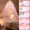 WIYIXI Glowing Stars Pink Bed Canopy for Princess Netting Room