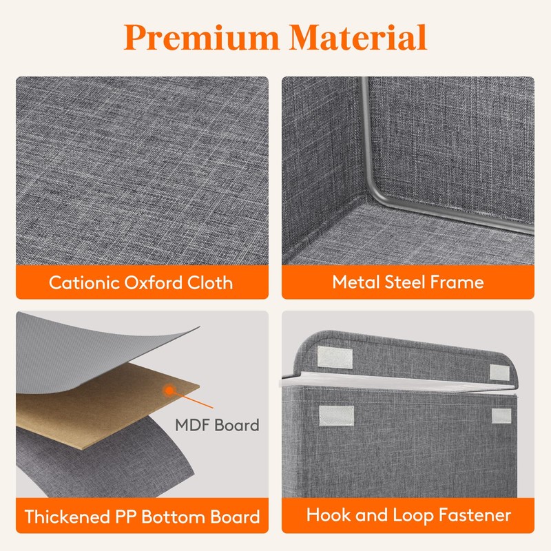 Lifewit Fabric Storage Boxes 6 Pcs, Stackable Storage Bins with