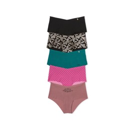 Victoria's Secret Women's No Show Cheeky Underwear, Minimal Coverage Panties for Women, Multi Pack, Butterfly & Dots Mix (M)