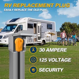 MICTUNING 125V 30Amp Heavy Duty Male Plug RV Replacement with Ergonomic Handle