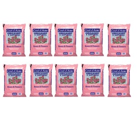 Coast of Maine Roses and Flowers, 20qt (Pack of 10) Organic and Natural Planting Soil for Roses, Annual and Perennial Flowers