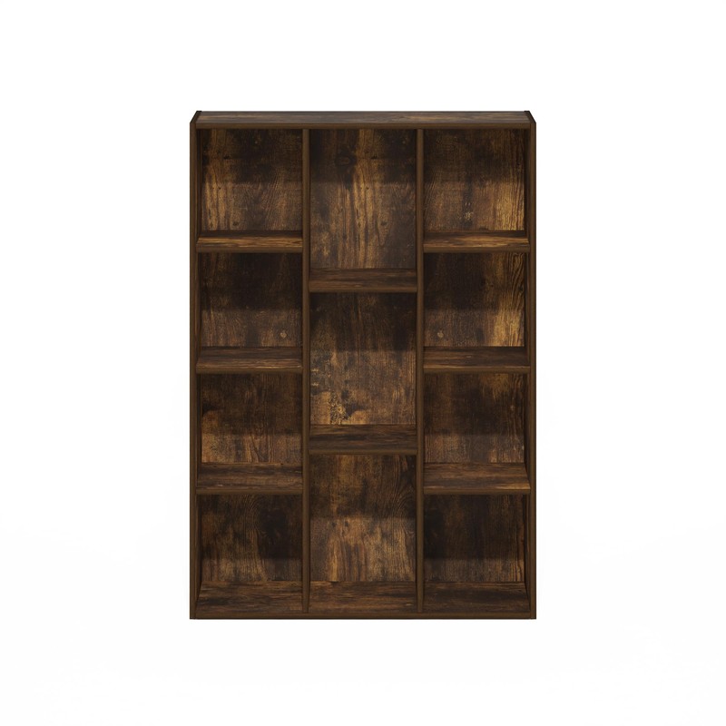 Furinno Luder 11-Cube Reversible Open Shelf Bookcase, Amber Pine