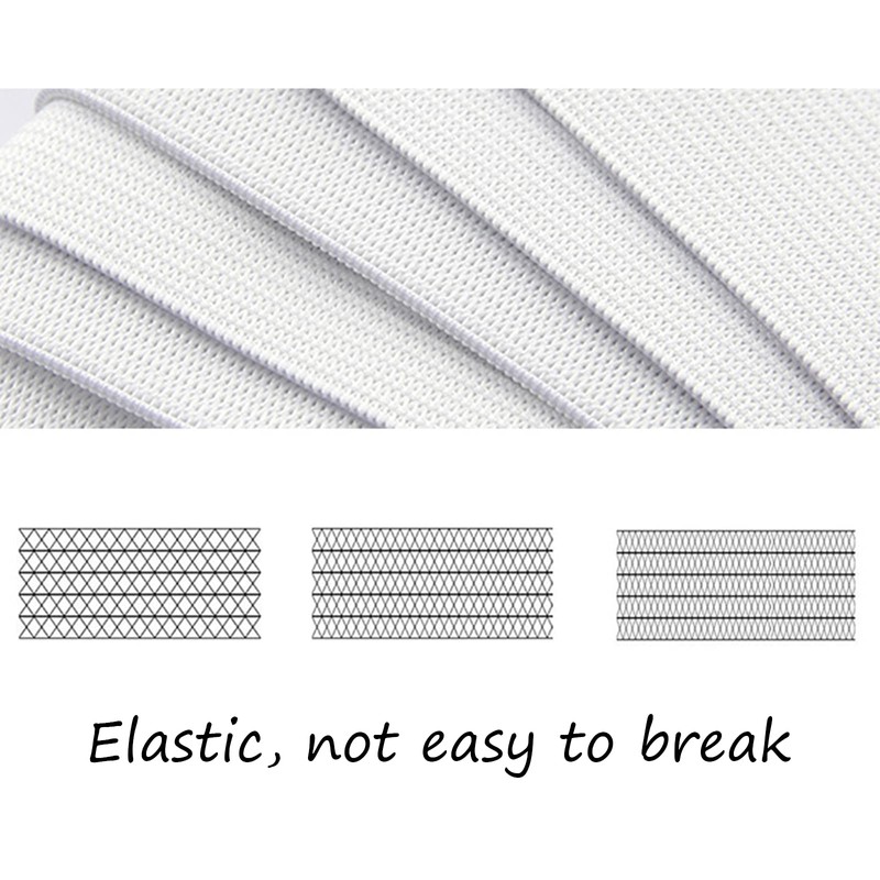 VEGCOO Pack of 2 Elastic Bands, White, Black Elastic Band,