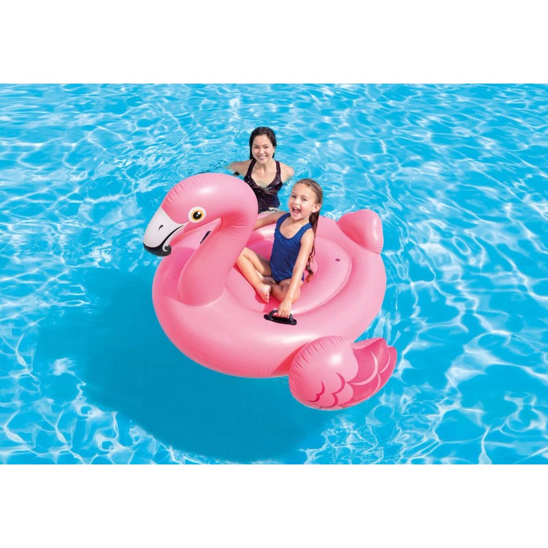Intex Inflatable Flamingo Ride-On Pool Float, 58" x 58" x