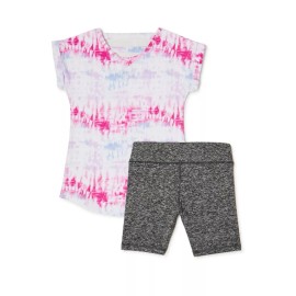 RBX NWT 3-Piece Girls 7-8 Outfit Shirt, Shorts & HeadBand ACTIVE RBX TIE-DYE