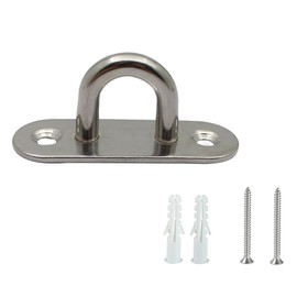 EEYAD 2-Pack Stainless Steel Pad Eye U-Hooks with Screws – Heavy Duty Wall Ceiling Mount Hooks for Tie Down, Shade Sail, Yoga, Gym, Boat, Marine – Rust-Resistant Anchoring Hardware (5/16 inch)