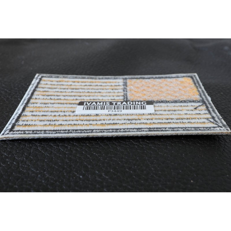 Yellow Black American Flag Patch - 3x2 inch. Embroidered Iron