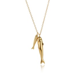MIFYNN Gold Fish Necklace for Women Trendy Sardine Fish Pendant Necklace Summer Ocean Beach Jewelry Gift
