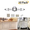 BSTKEY 10 Pack Crystal Drawer Knobs with Silver Plate -
