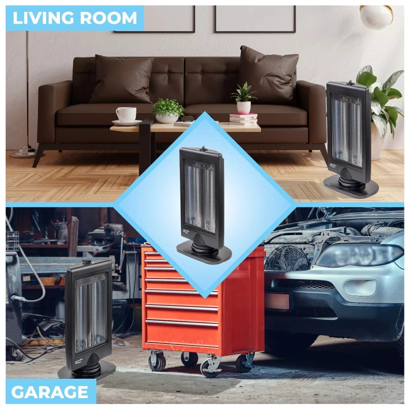 Comfort Zone Oscillating Flat Panel Halogen Infrared Portable Space Heater