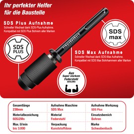 Schwabenbach® Professional Bit Holder Long 500 mm 1/4 Inch Extension - Bit Shank for Bits with Notch made of Solid Metal