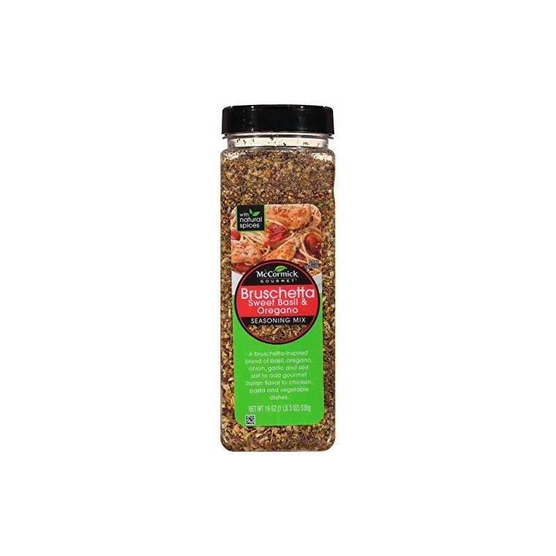 McCormick Gourmet Bruschetta seasoning mix, sweet basil & oregano, 19-oz.,