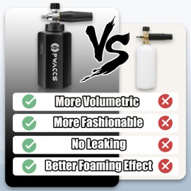 PWACCS Pressure Washer Foam Gun, Short Pressure Washer Gun, Foam Cannon for Car Wash Kit with 1/4" Quick Connector, Pressure Wash Handle for Power Washer with M22 Male Inlet, 4000 PSI, 1.5 Liter