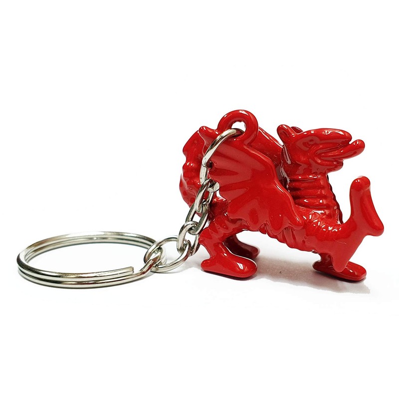 Welsh Wales Red Dragon Metal Keyring Key Ring