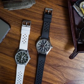 BARTON WATCH BANDS, 24mm Black - Tropical-Style 2 Watch Bands - Quick Release - Choose Strap Color & Width