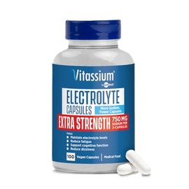 Vitassium- Cápsulas de Electrolitos Extra Fuertes, 750mg de Sodio para el Manejo de POTS y Dieta Alta en Sodio