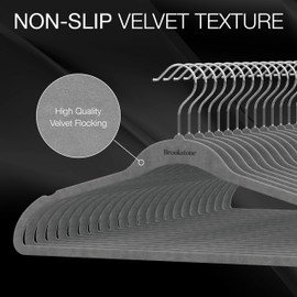 BROOKSTONE, [25 Pack] Velvet Hangers, [Non-Slip] 360° Swivel Hook, Lightweight & Slim, Strong & Durable, Space Saving Design, Heavy Duty, Won’t Stain Fabric