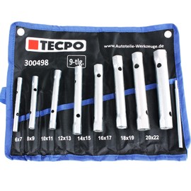 TECPO Pipe Socket Spanner Set, Pipe Wrench Set, Tool Wrench, 6 x 7-20 x 22 mm, 8 Pieces