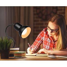 Desk lamp, 360°Rotation Clip on Lamp, Clip On Reading Light, Gooseneck Lamp-On Cable, Portable Clip on Light Reading Book Light Clamp Light, Eye Caring Study clamp for Bedroom Office Home Lighting