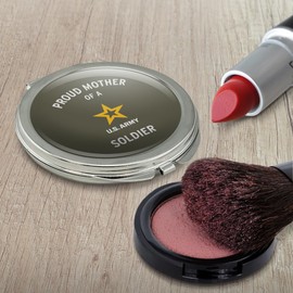 U.S. Army Proud Mother of a Soldier Compact Travel Purse Handbag Makeup Mirror