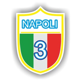 AMA SHOP Sticker Silhouette Napoli 3° Scudetto mod.2 |Sticker for Helmet,Motorcycle, Camper,Boat | autoTuning |