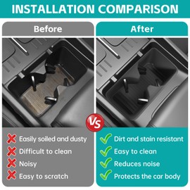 OUSUWO Cup Holder Compatible with 2024-2026 Hyundai Santa Fe SE SEL XRT Limited Calligraphy Hybrid Accessories, Noise-Free Water & Dust Proof Insert Console Drink Holder Fit for Santafe Accessories