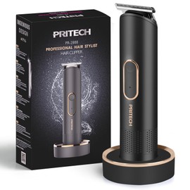 PRITECH Bikini Trimmer for Women - Rechargeable Pubic Hair Trimmer for Sensitive Skin, Wet&Dry Use, Pain-Free Electric Razor&Shaver with Standing Recharge Dock, Ideal Gift for Women, Black