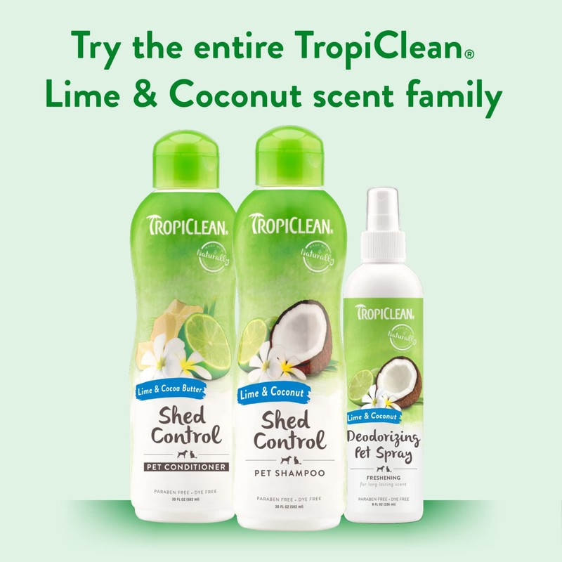 TropiClean Dog Shampoo Grooming Supplies - Shed Control Shampoo for