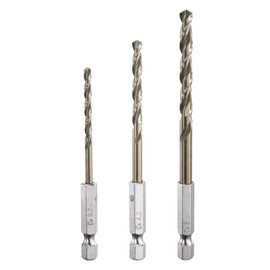 HARFINGTON M35 High Speed Steel Cobalt Twist Drill Bit Set 3.2/4.2/5.2mm with Quick Change 1/4" Hex Shank Jobber Drill Bit for Metal, Steel, Copper, Aluminum, Zinc Alloy