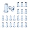 Glarks 20pcs M5 Multi-Grip Rivet Nuts Set White Zinc Plated