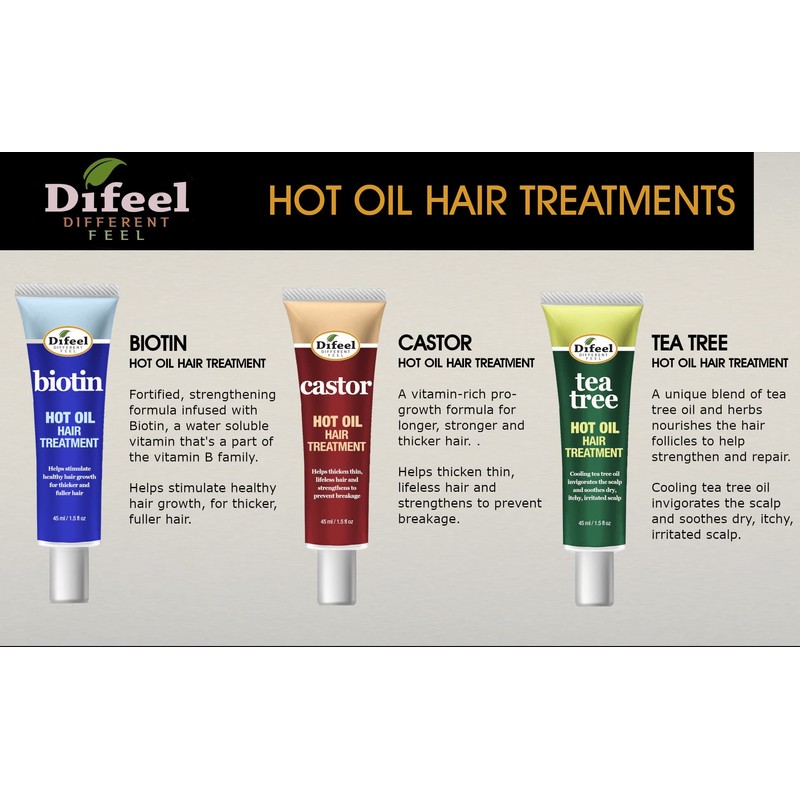 Difeel Hot Oil Pro-Growth Hair Treatment 1.5 oz. (Pack of