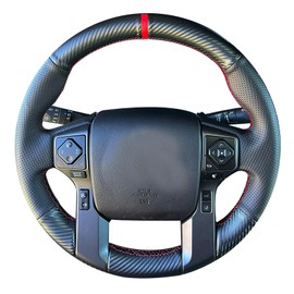 Carbon Fiber Leather Steering Wheel Cover for Toyota Tacoma 2012-2023 / Tundra 2014-2021/ Toyota 4Runner 2010-2014 2015 2016 2017 2018 2019 2020 2021 2022 2023/ Sequoia 2014-2022 Accessories