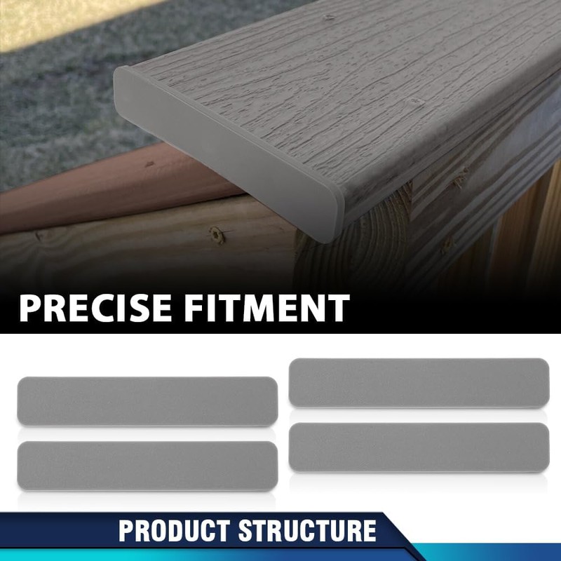 PIT66 Decking Boards End Cap 5.5" Gray 4Pcs