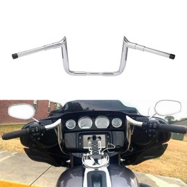 Aferrizu 12" Ape Hangers 1 ½ Rise Motorcycles Handlebars for Harley Davidson Touring Street Glide Electra Glide with Bating Fairing Meathook Bagger Bar 1986-2023, Chrome