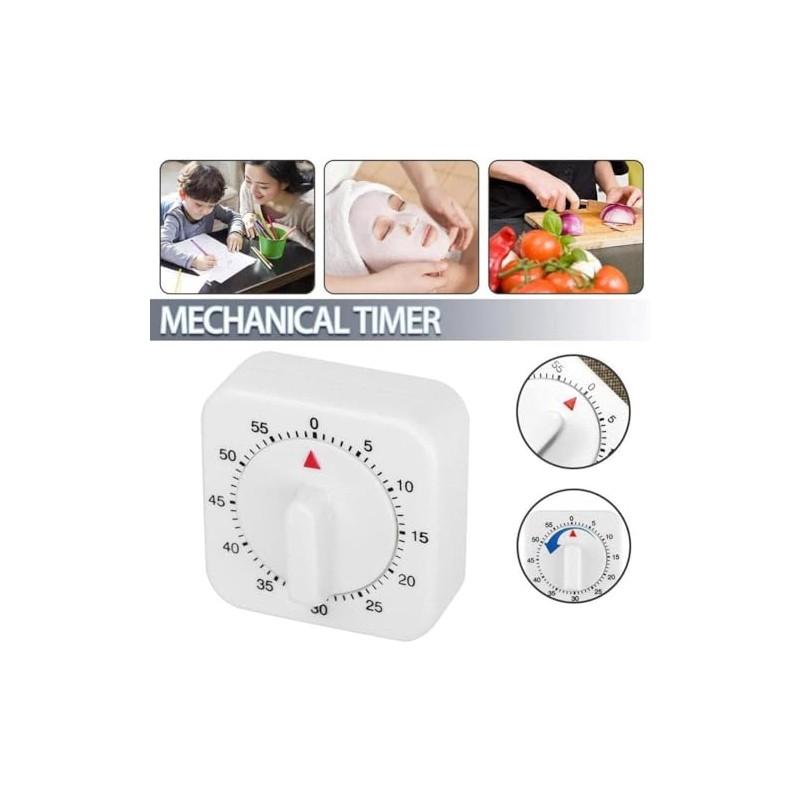 1PC 60 Minute Mechanical Kitchen Learning Timer with Loud Alarm