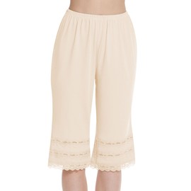 MANCYFIT Pettipant Half Slip for Women Bloomers 12-18" Inseam Wide Leg Lace Pajama Pants Nude XXX-Large
