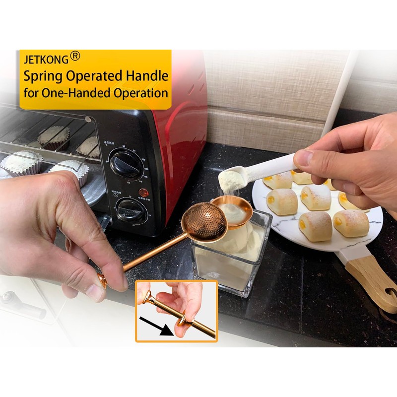 JETKONG Baker's Dusting Wand for Sugar, Flour and Spices, Stainless