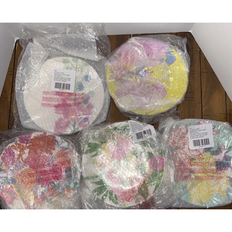 Anthropologie Paint + Petals Bridgette Thornton Melamine 5 Floral Dinner