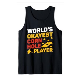 World's Okayest Cornhole Player Sand Bag Toss Tank Top
