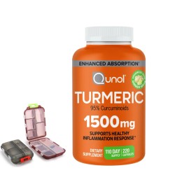 Qunol Turmeric 1500mg Supplement, 95% Curcuminoids, 220 Capsules (110-Day) supply