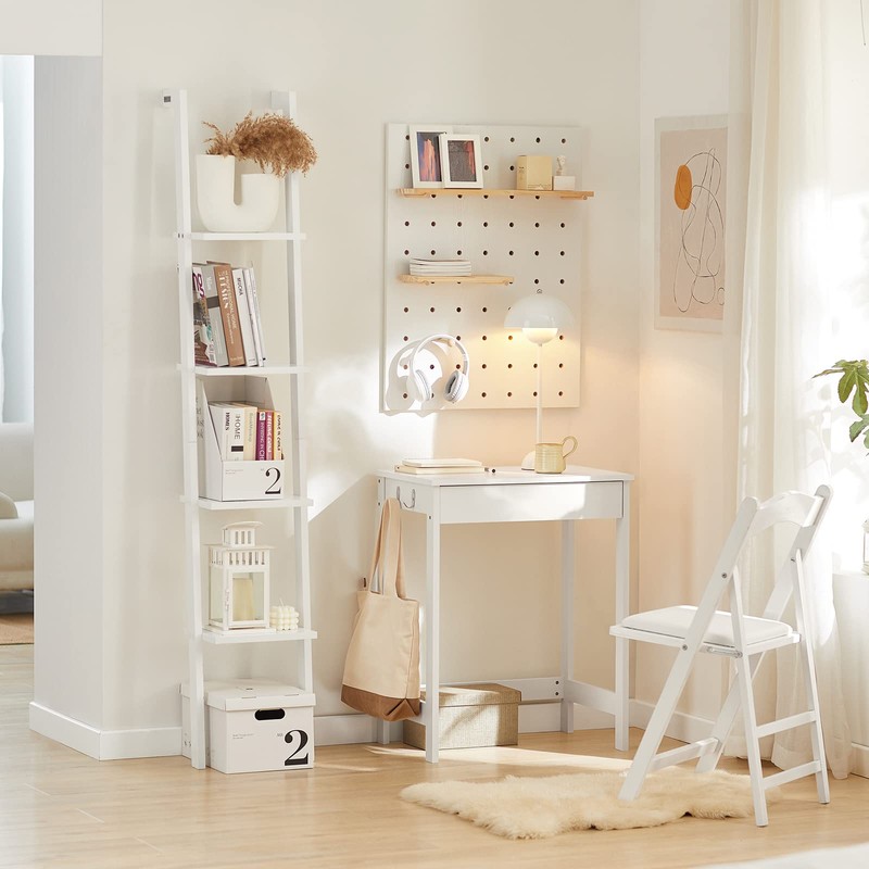 SoBuy White Small Desk with Drawers, Mini Table Computer Writing