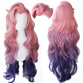 Lucky Day Peluca Seraphine Cabello Morado Rosa League Of Legends Lol