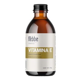 HEBBE - Vitamina E 250 ml | Mejora la textura cutánea | Mejora la apariencia de la piel dañada por el acné | Refuerza la protección solar | Incrementa