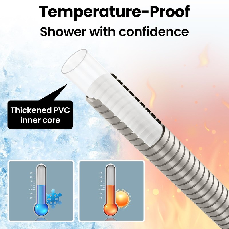 Stainless Steel Shower Hose Waysse 71 Inches Extra Long Shower