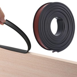 uxcell U-Shape Edge Banding, 16.4ft Self Adhesive Veneer Edging Trim TPE Collapsible Furniture Edge Protector for Cabinet Repair Furniture Restoration(30mm/1.2" Width) Black